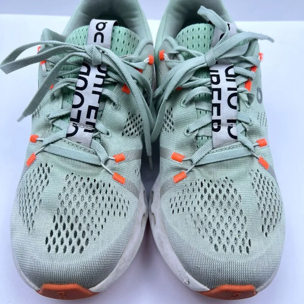 On Cloud Cloudsurfer Women's Running Shoes Glacier Flame Mint Gym Size 8.5